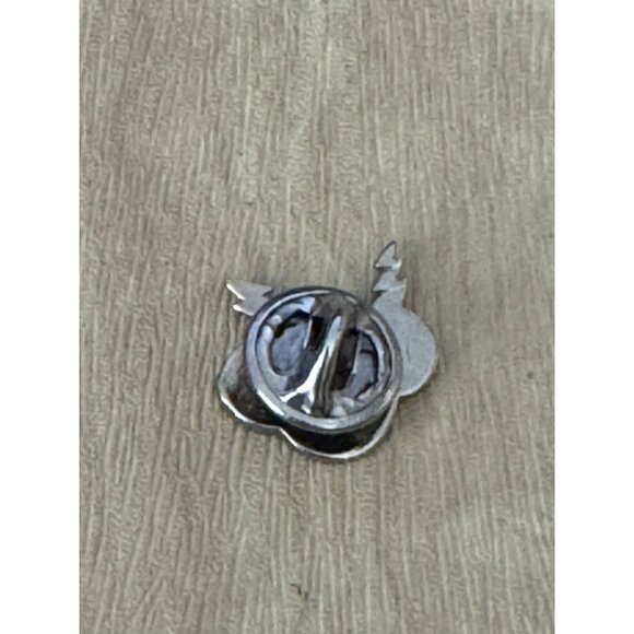Turquoise Inlay Cloud & Lightning Bolt Silver Lapel Pin - Picture 5 of 5